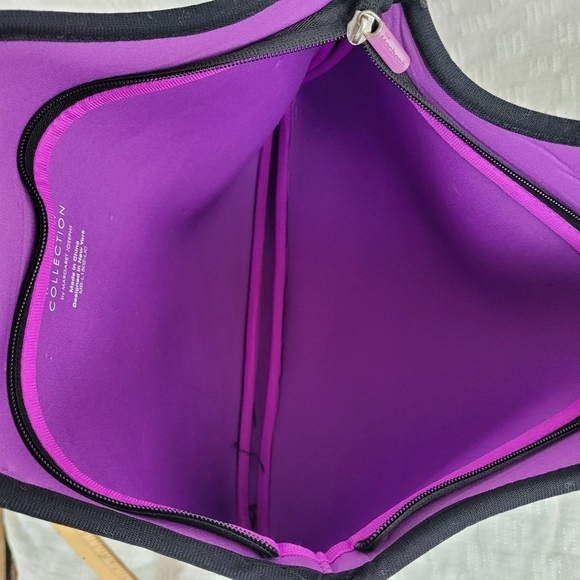 Macbeth Collection black white purple neon green blue laptop bag with handles - Picture 4 of 10